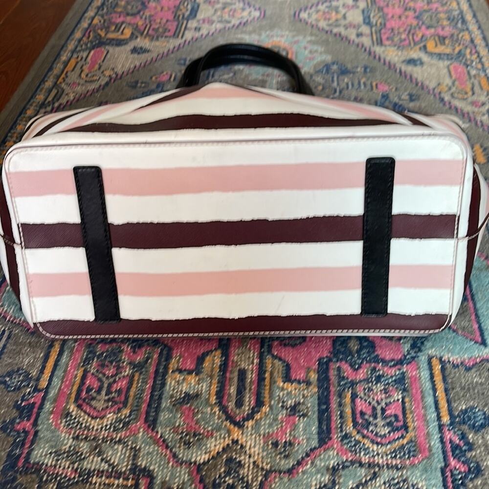 Kate Spade Grant Street Jules Grainy striped vinyl shoulder bag tote - Picture 7 of 8